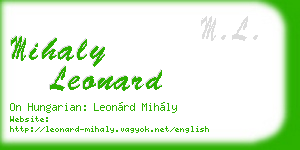 mihaly leonard business card